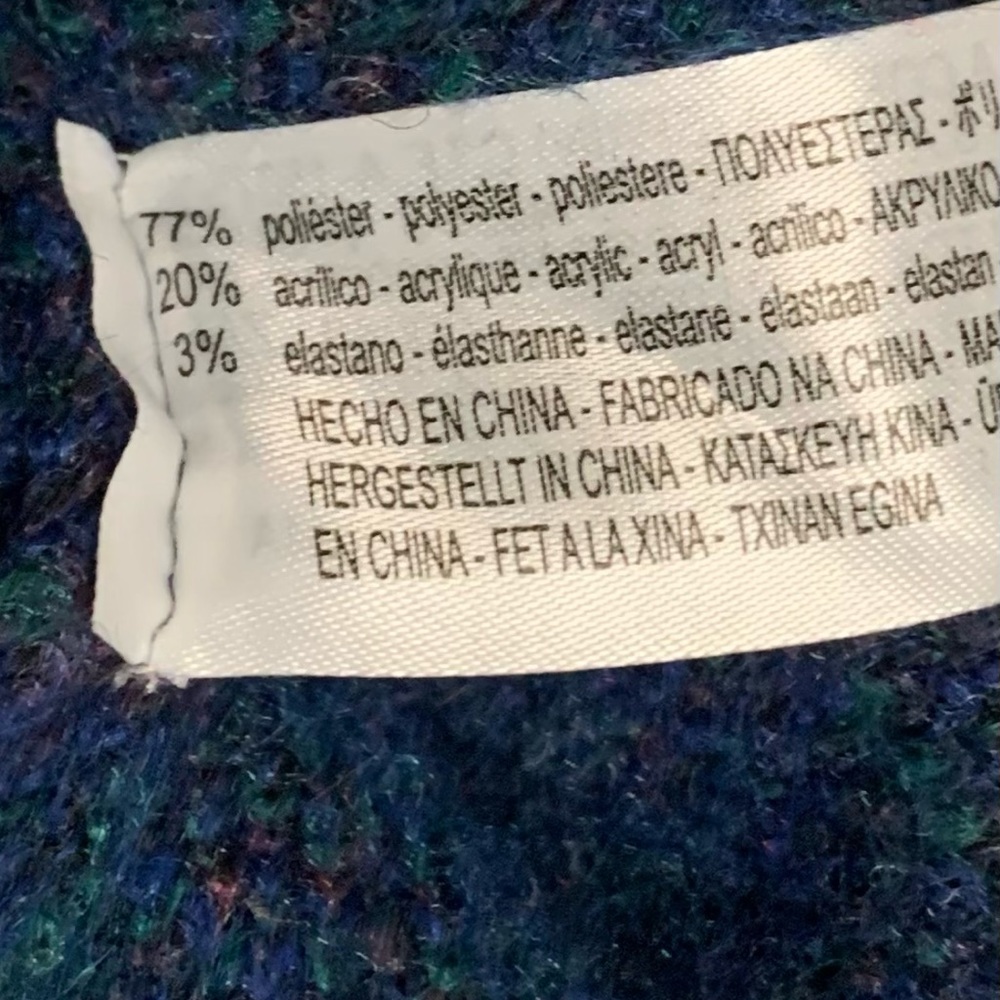Zara Multicolored Collared Oversized Cropped Purple Blue Green Size Small - Picture 7 of 8